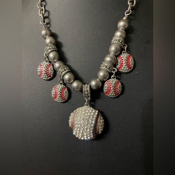 Baseball Rhinestone Necklace - Picture 4 of 6